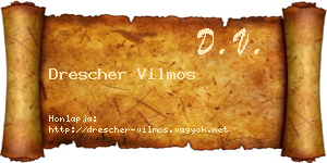 Drescher Vilmos névjegykártya